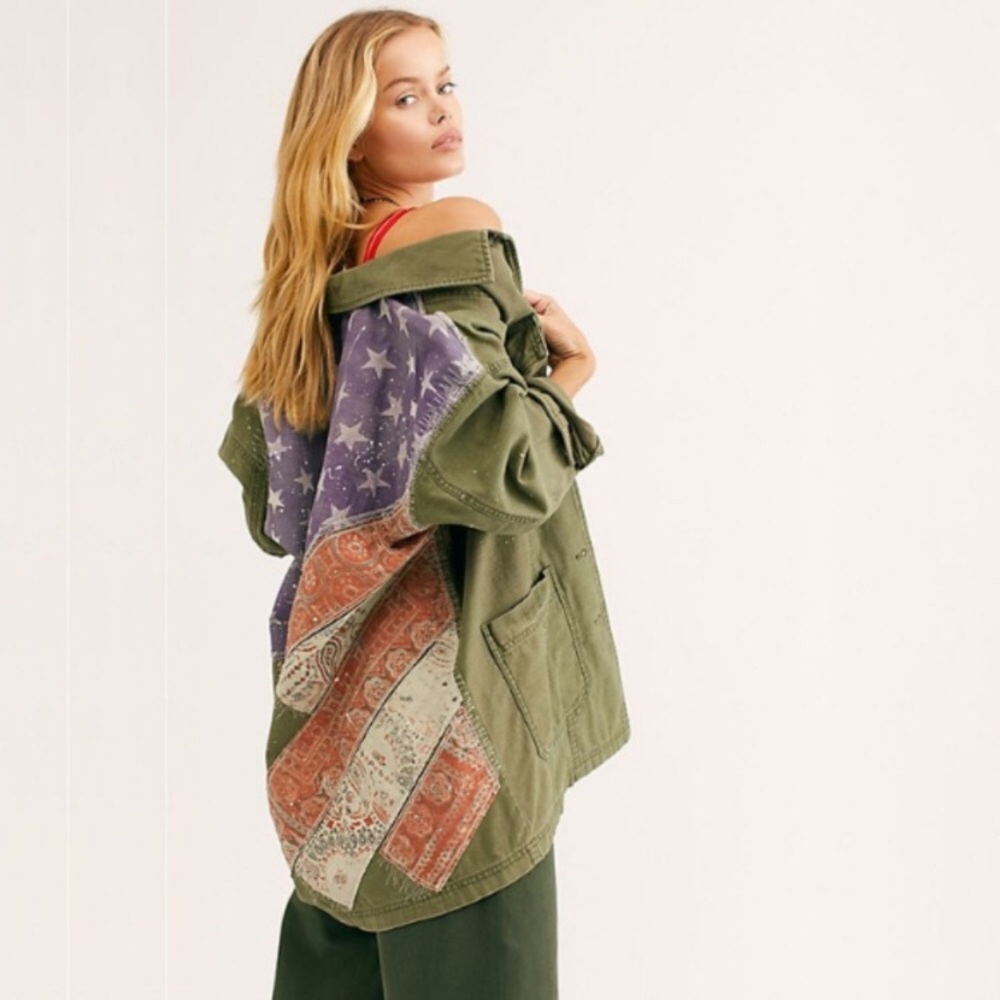 SOLD Free People Spruce Military Shirt Jacket Army